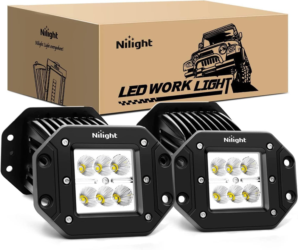 Nilight front view of pod showing lens and benefits improved road visibility