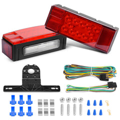 Nilight front view of rectangular LED trailer lights showing compact DOT design and durability
