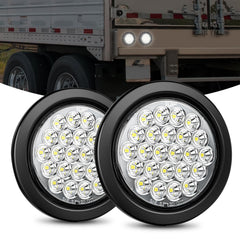 Nilight front view round tail light showing clear lens and LEDs for improved visibility