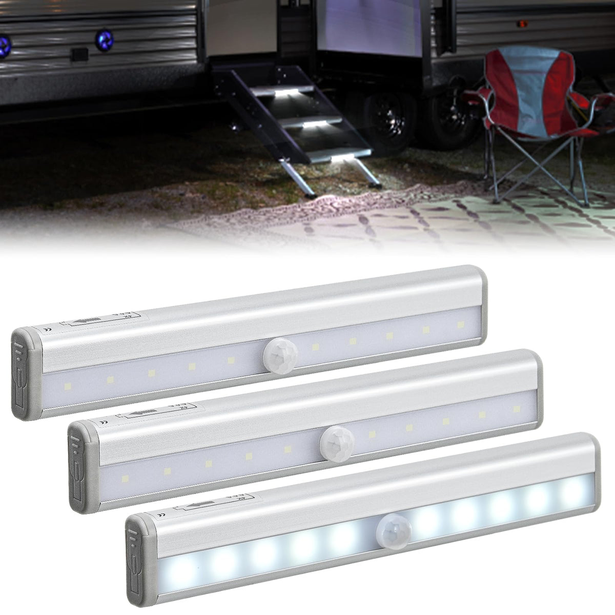 Nilight front view showing compact step light and easy benefits