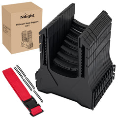 Nilight front view of 10ft sewer hose support showing stable cradle benefits