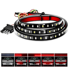 Nilight front view of 60-inch tailgate light bar showing full-length brightness