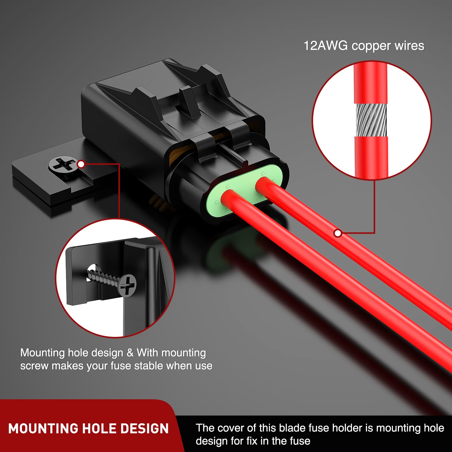 Nilight holder with water droplets staged to show weather resistance and enhanced durability