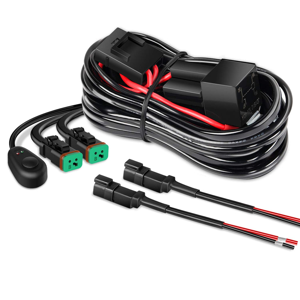 Nilight harness front assembly showing connectors and switch for tidy installs