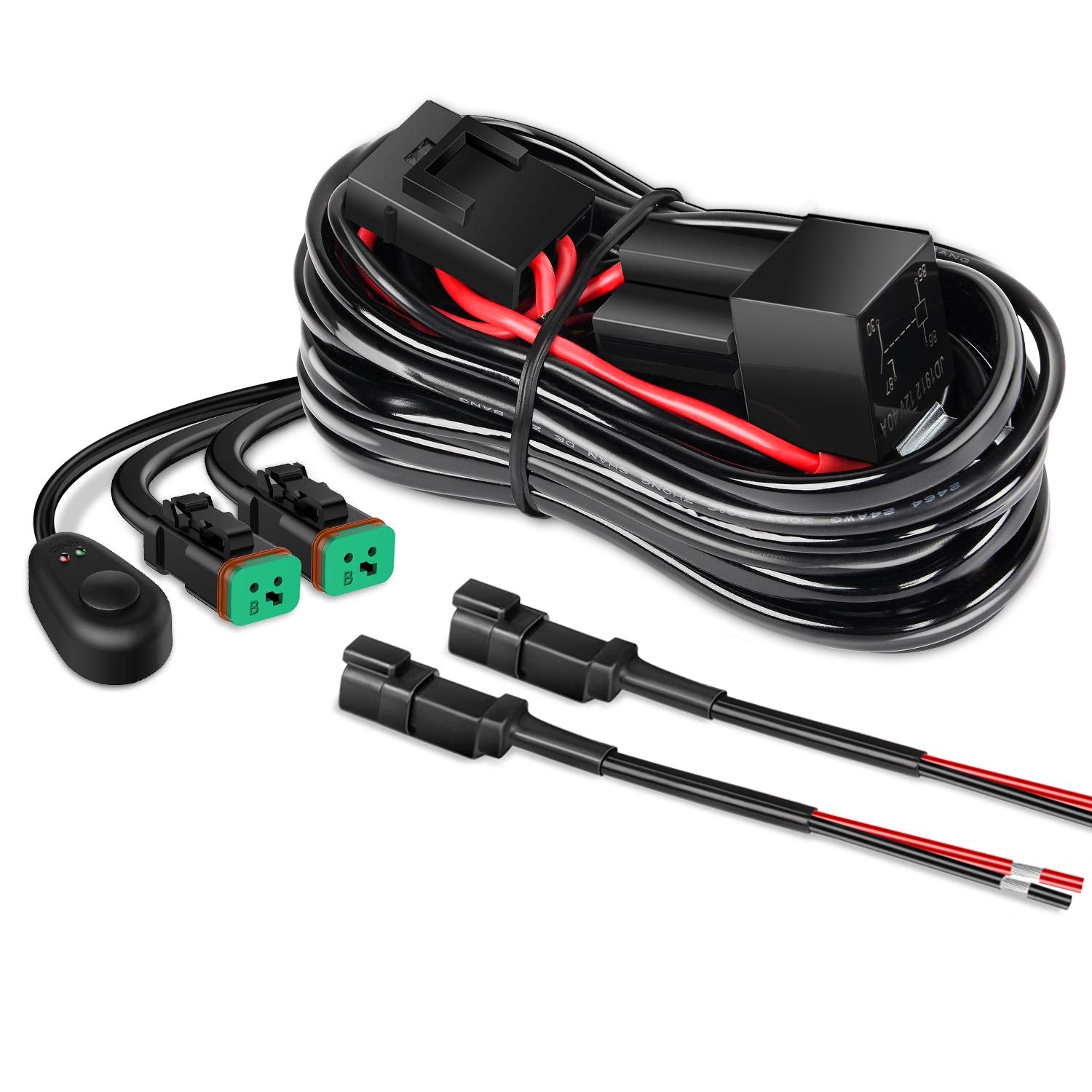 Nilight harness front packaging showing included components and benefits
