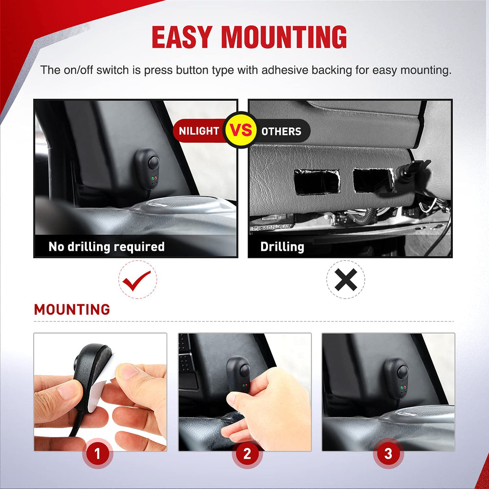 Nilight harness installed on truck bumper demonstrating clean fit for off-road lighting