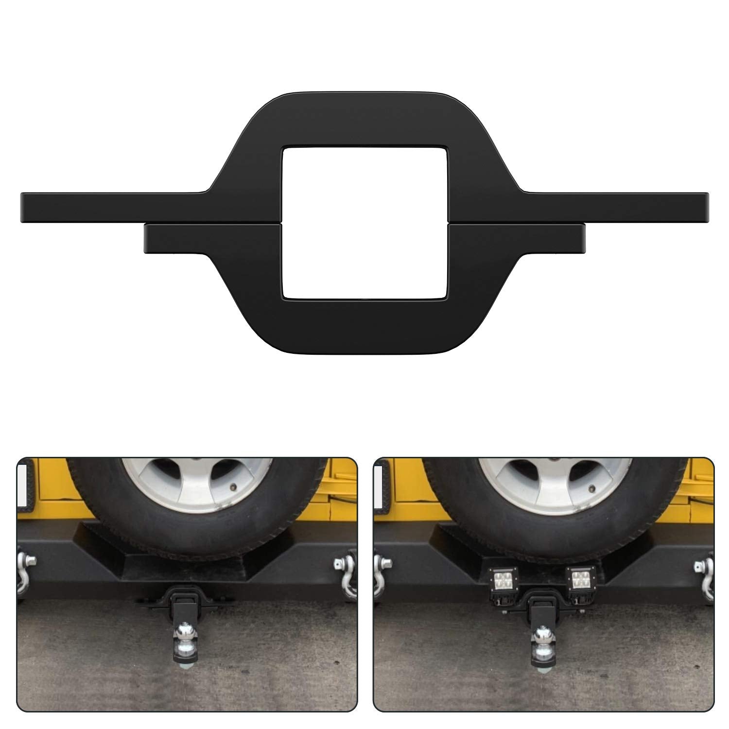 Nilight front view of tow hitch bracket showing secure fit and utility