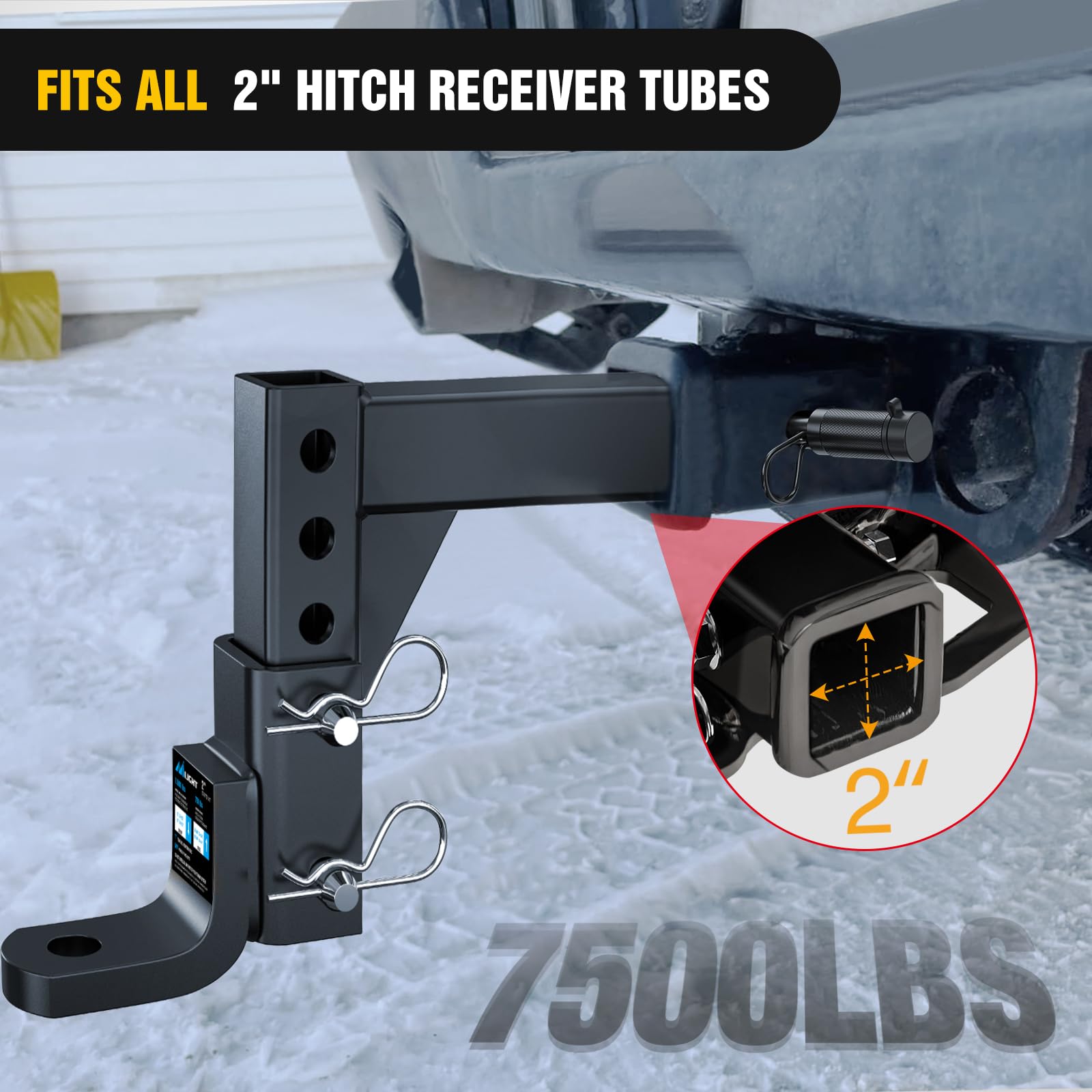 Nilight included 5/8" pin and clip detail for secure quick installation