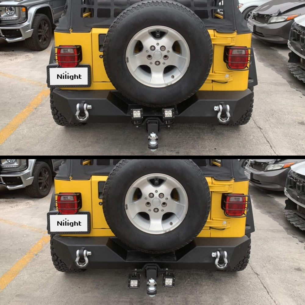 Nilight hitch bracket sliding into 2-inch receiver for quick install