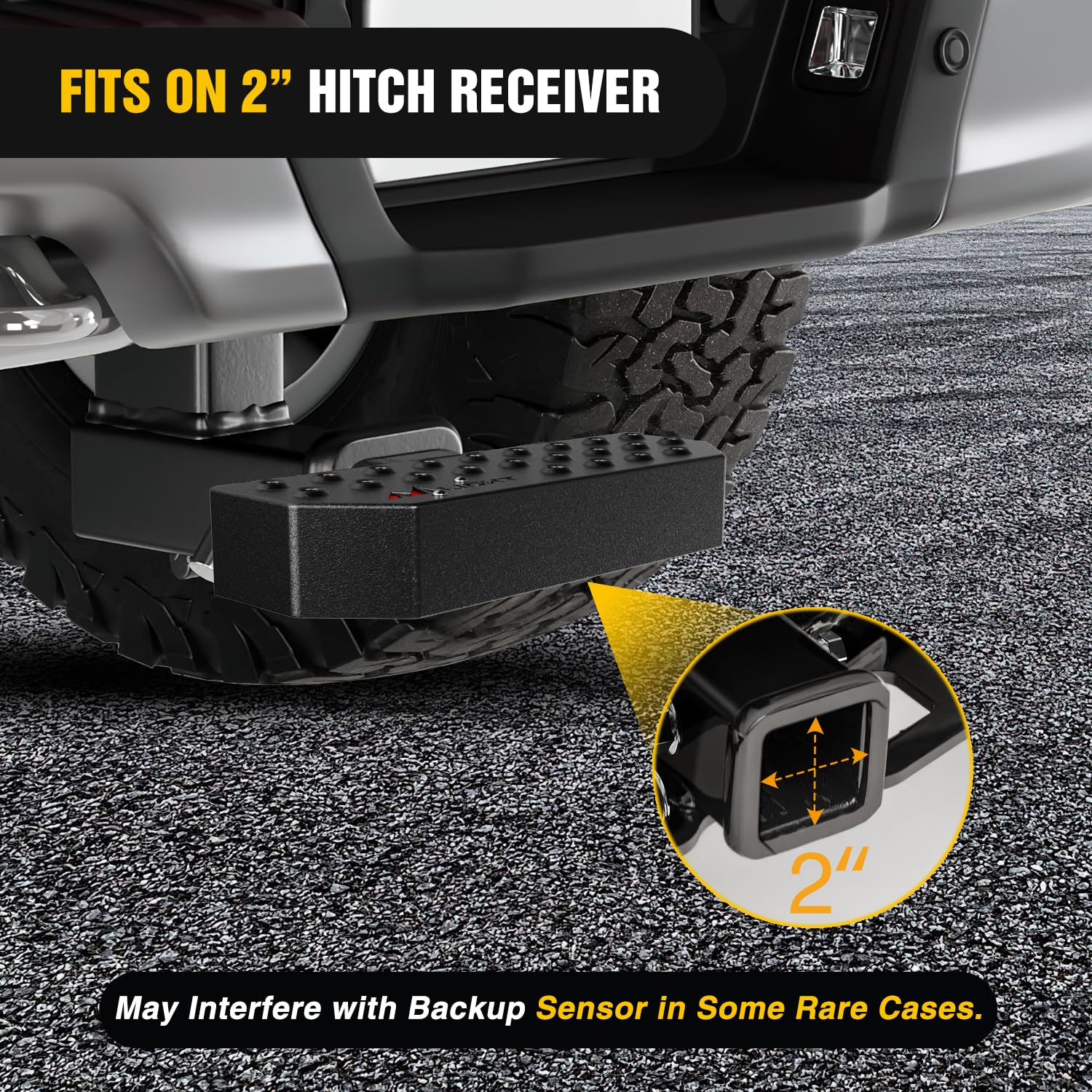 Nilight hitch pin and clip detail highlighting included hardware for immediate install