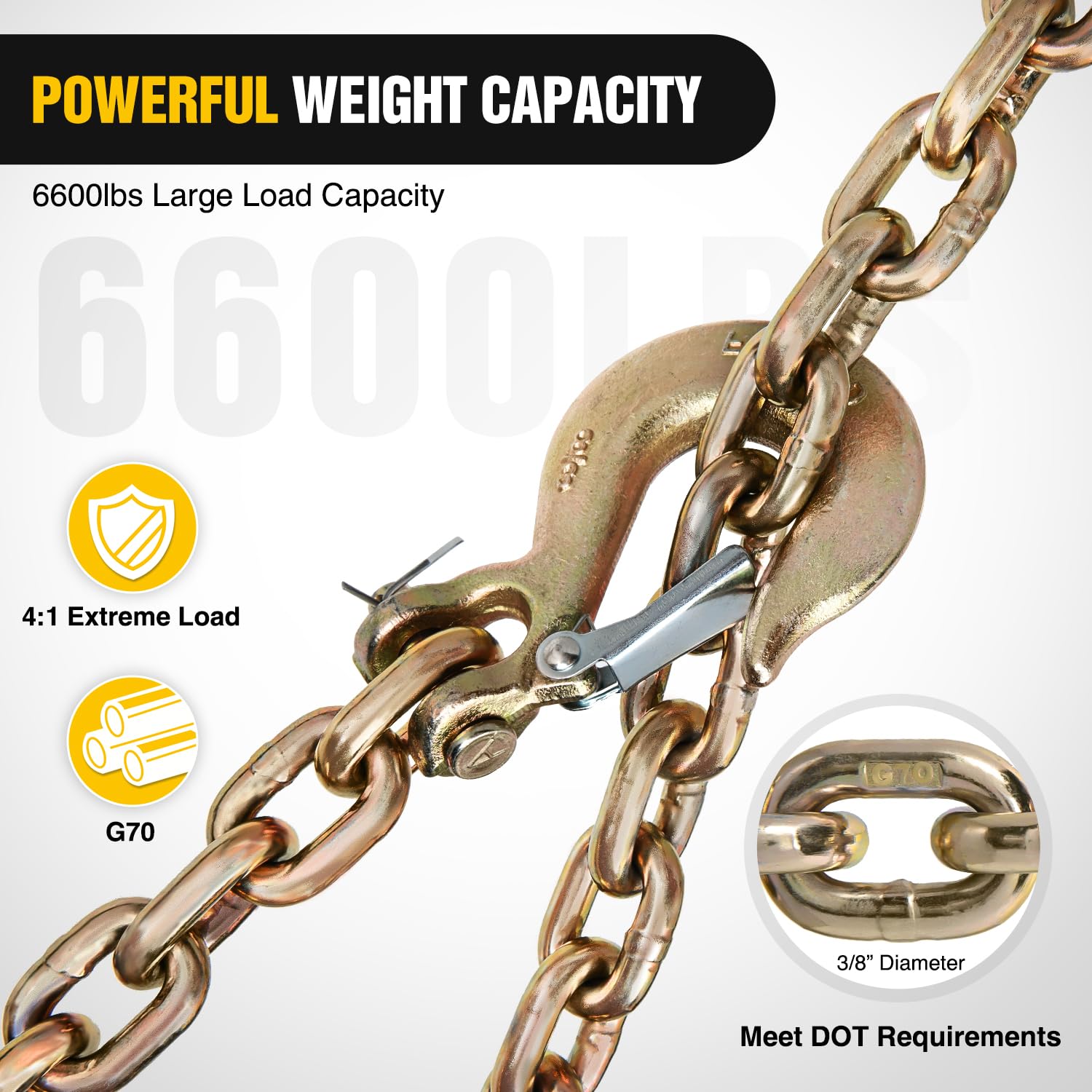 Nilight clevis snap hook with safety clip visible for secure attachment benefit