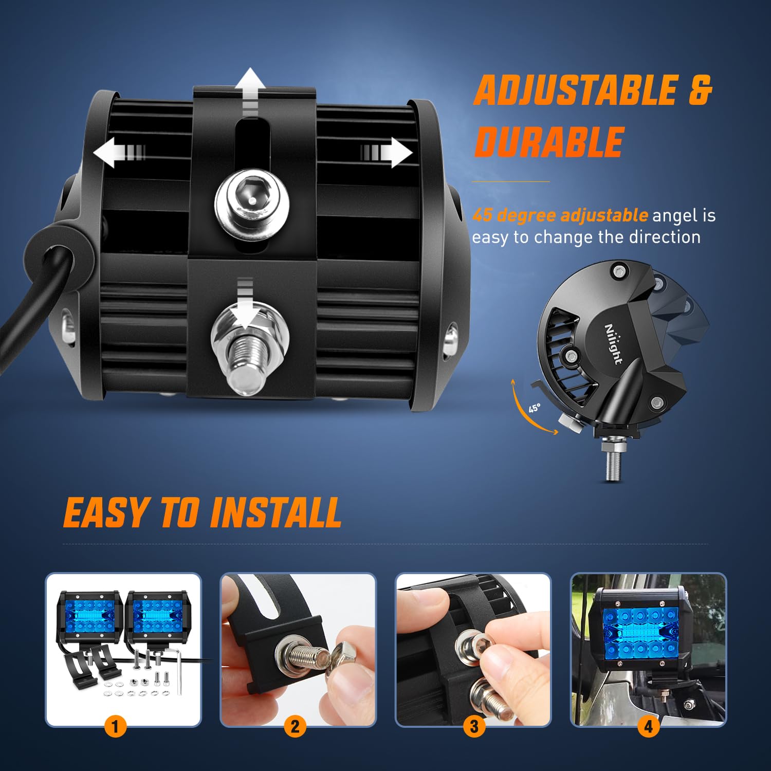 Nilight installed on boat deck during night fishing showing wider area illumination benefit