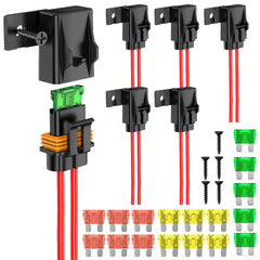 Nilight front view of inline fuse holder showing compact waterproof cover and benefit of secure protection