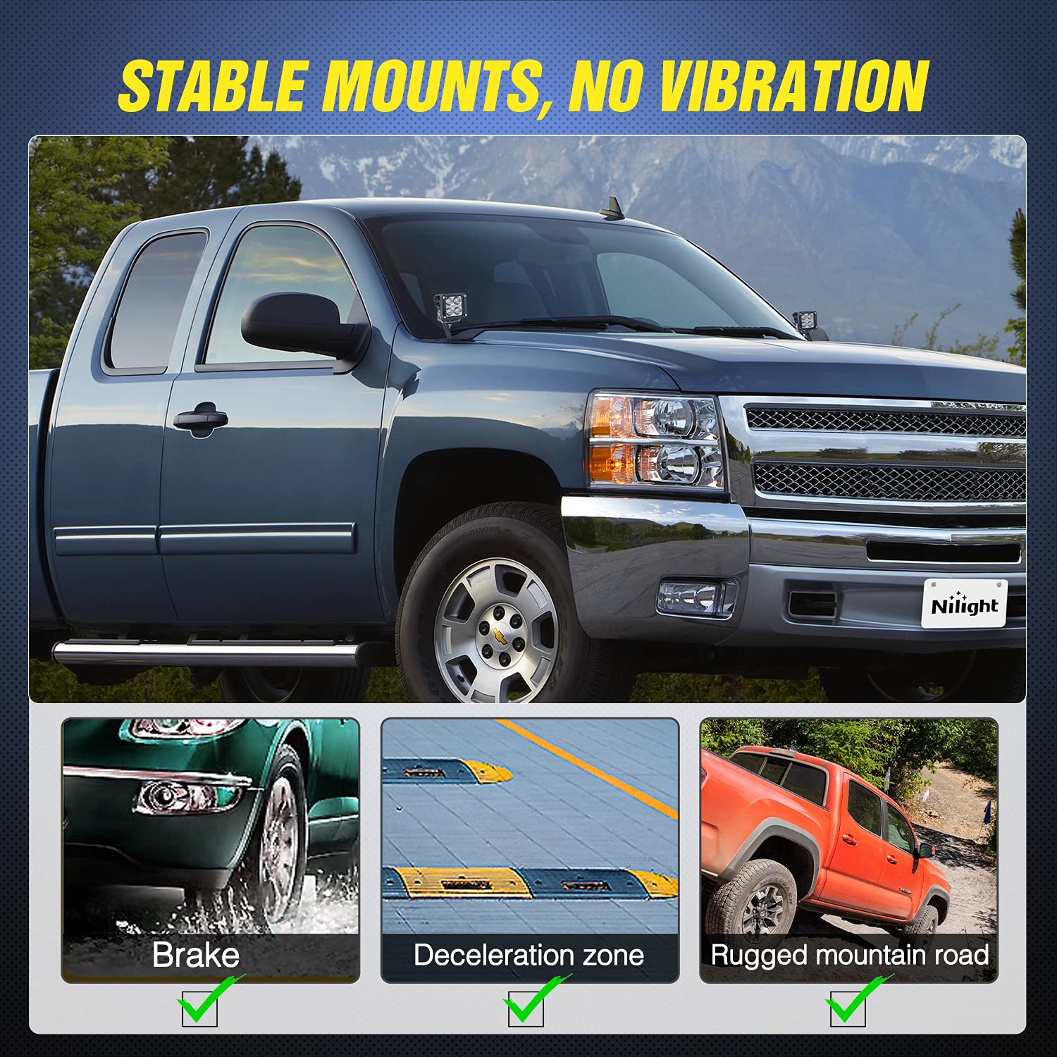 Nilight installation view at hood hinge showing easy alignment and secure mount