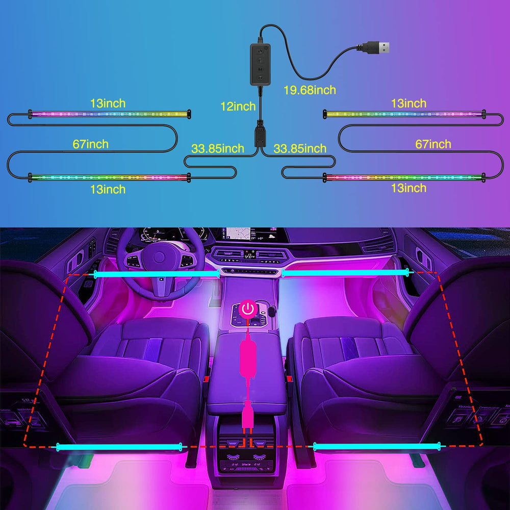 Nilight installed in car footwell creating ambient glow, enhances cabin mood