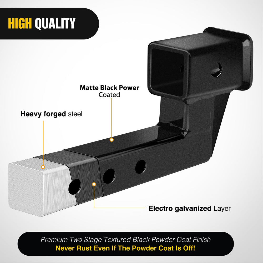 Nilight installed on SUV showing rise/drop adjustment for level towing benefit
