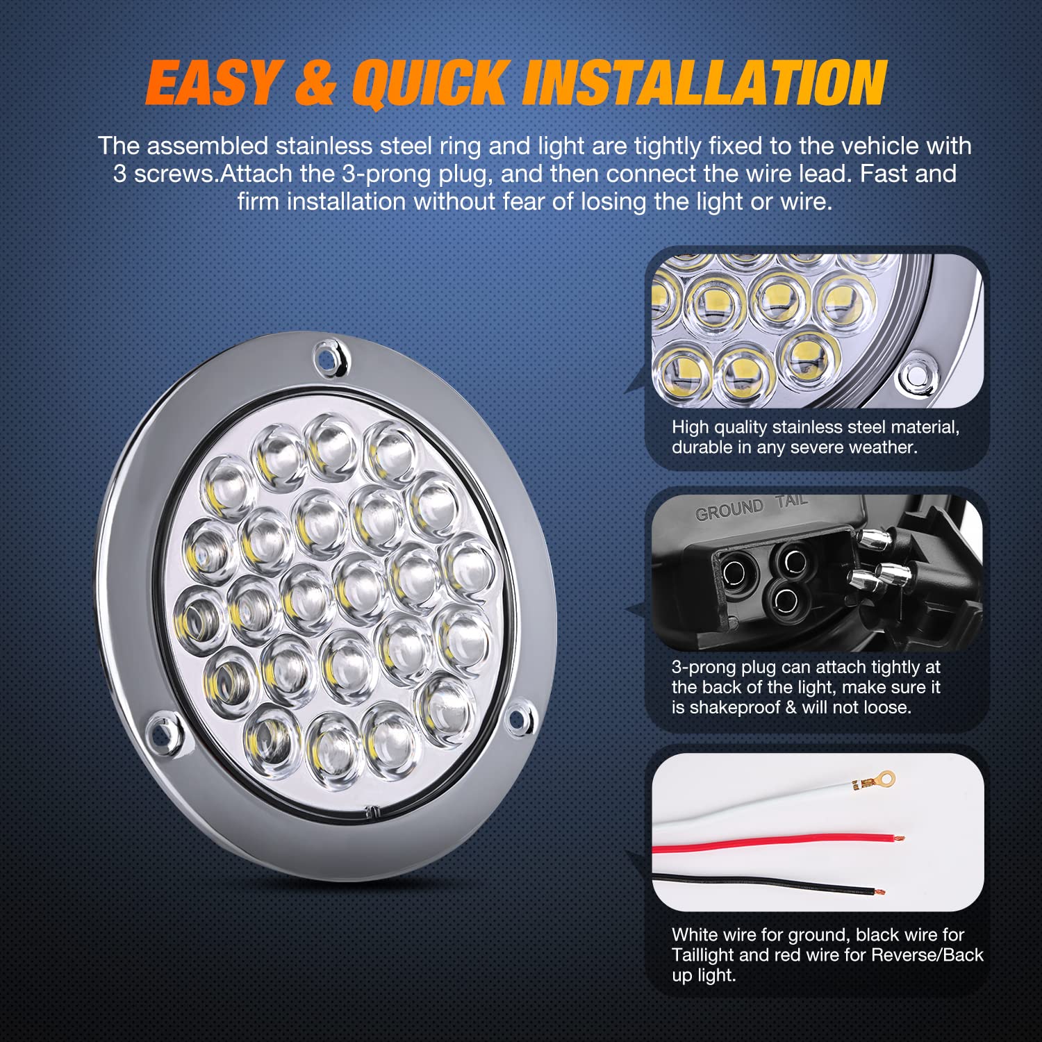 Nilight installed on trailer back improving reverse illumination for safety