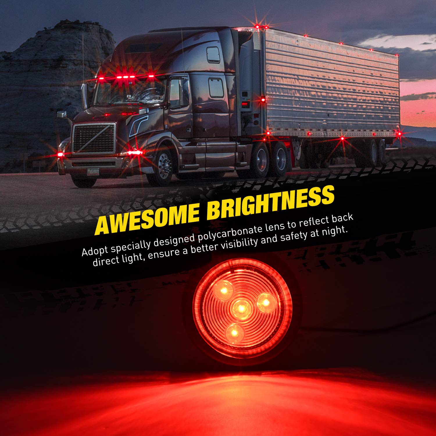 Nilight marker installed on trailer side improving nighttime visibility