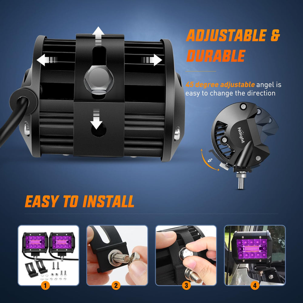 Nilight installed on truck bumper at night providing wide road illumination