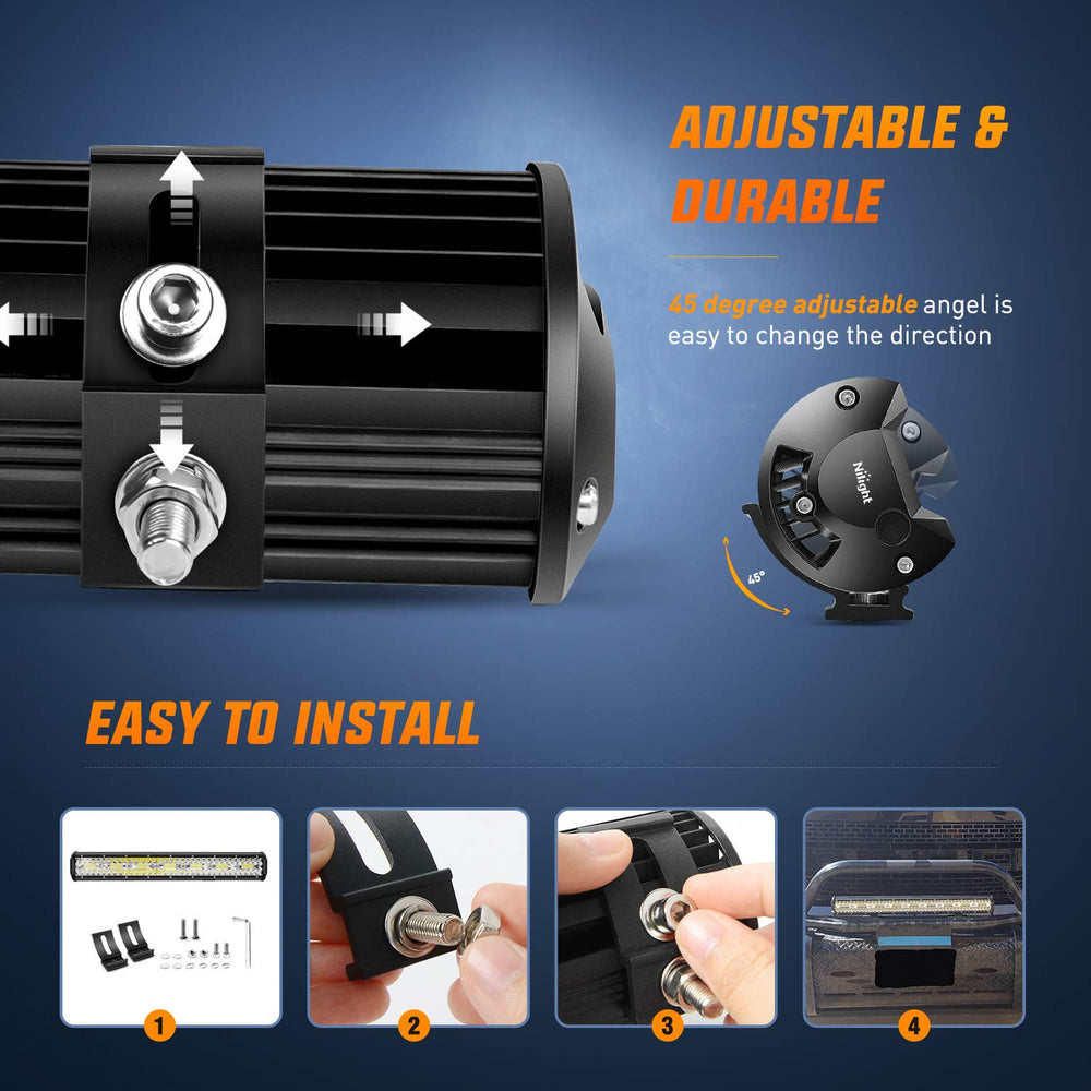 Nilight lighting installed on truck bumper improving road visibility