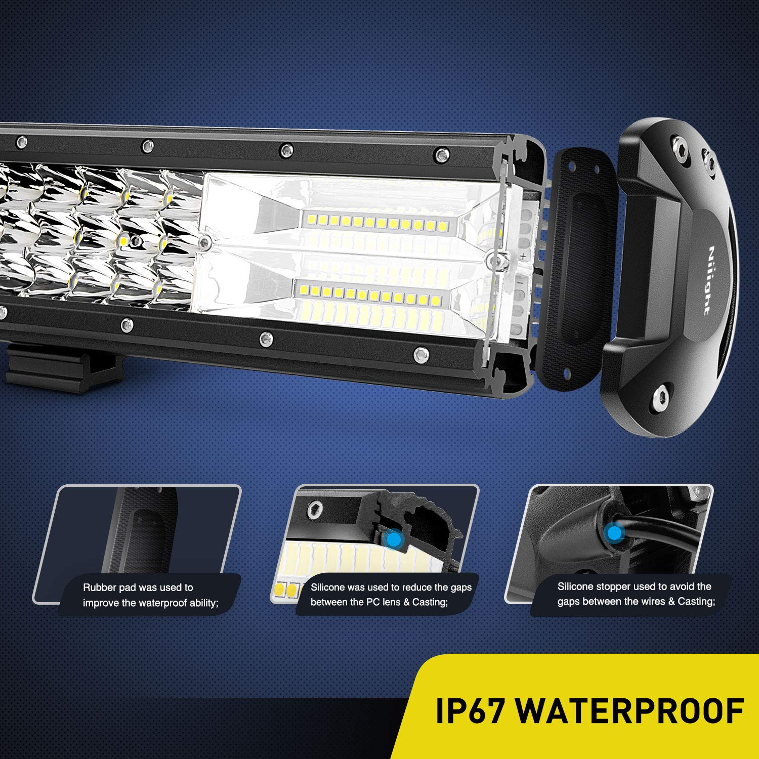 Nilight installed on truck bumper giving powerful road illumination