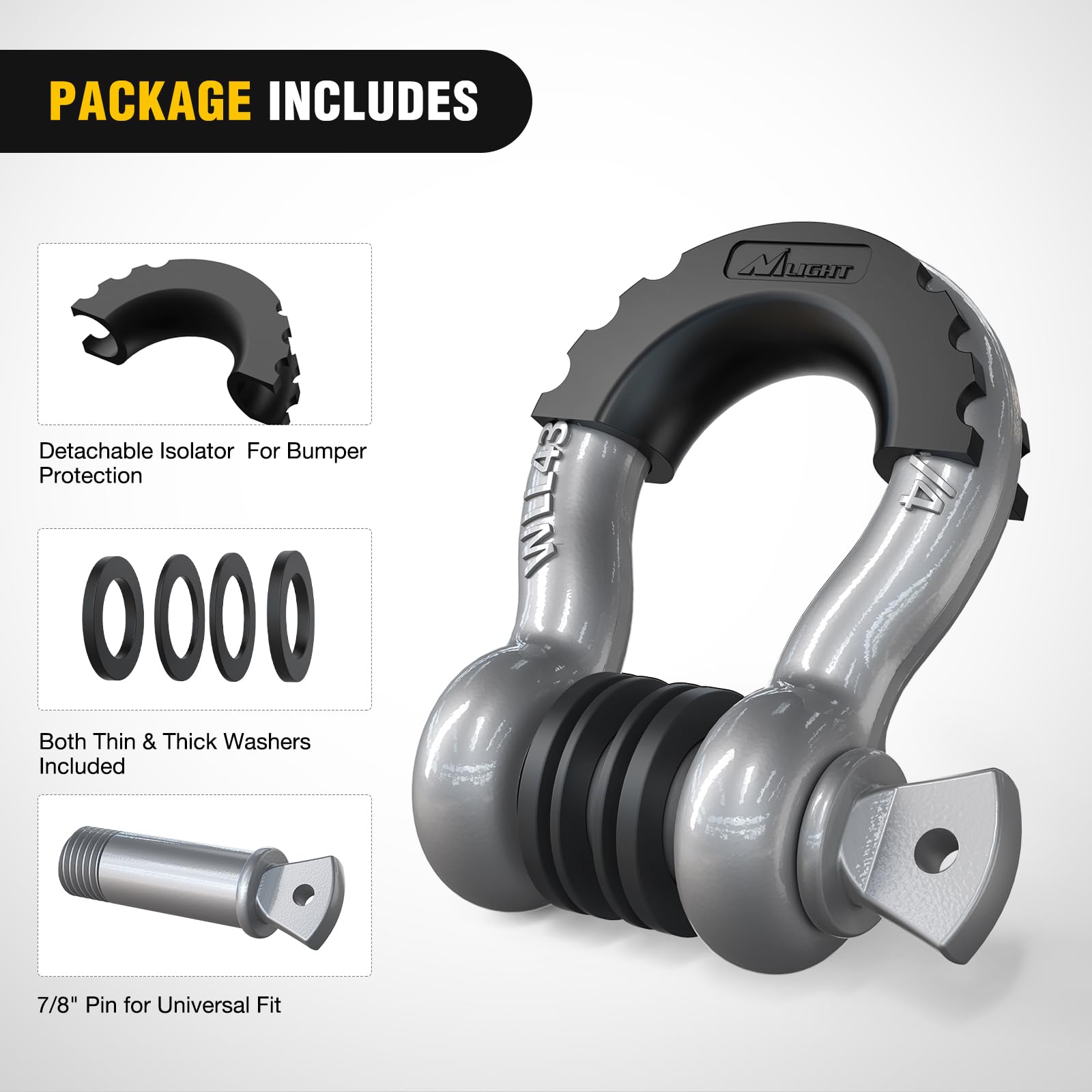 Nilight rubber isolator and washers kit preventing rattle and paint damage