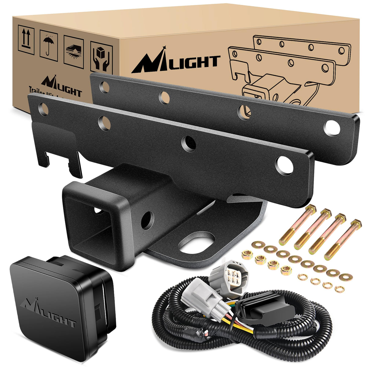 Nilight front view of JK-61A receiver showing clean bolt-on fit and extra strength