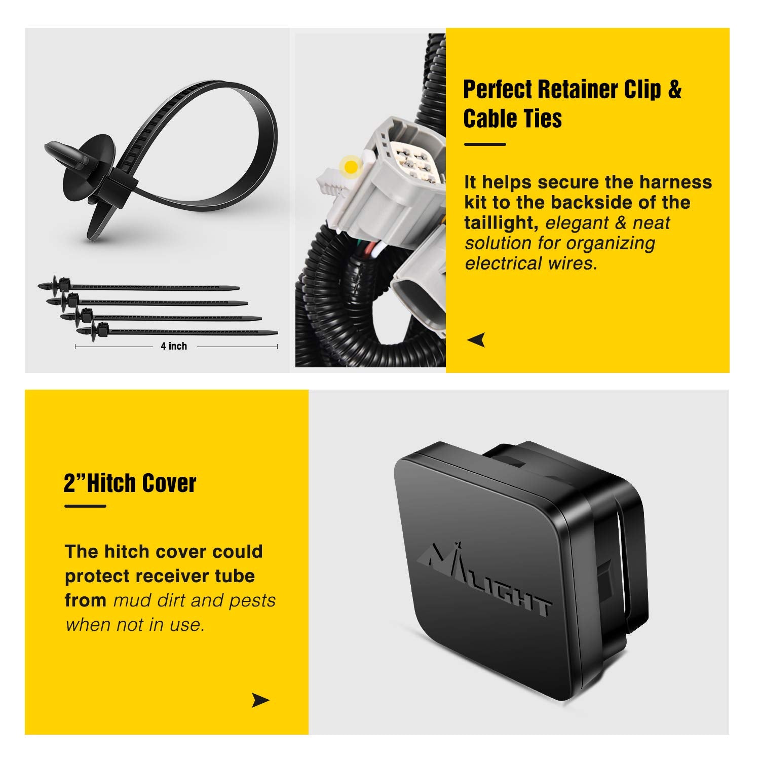 Nilight removable receiver tube cover protecting opening from dirt and pests