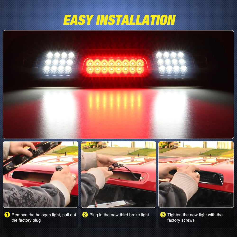 Nilight LED array close-up showing bright LEDs for faster brake visibility