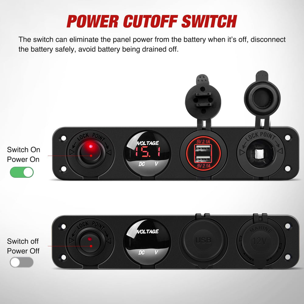 Nilight LED voltmeter close-up displays clear voltage readout for monitoring