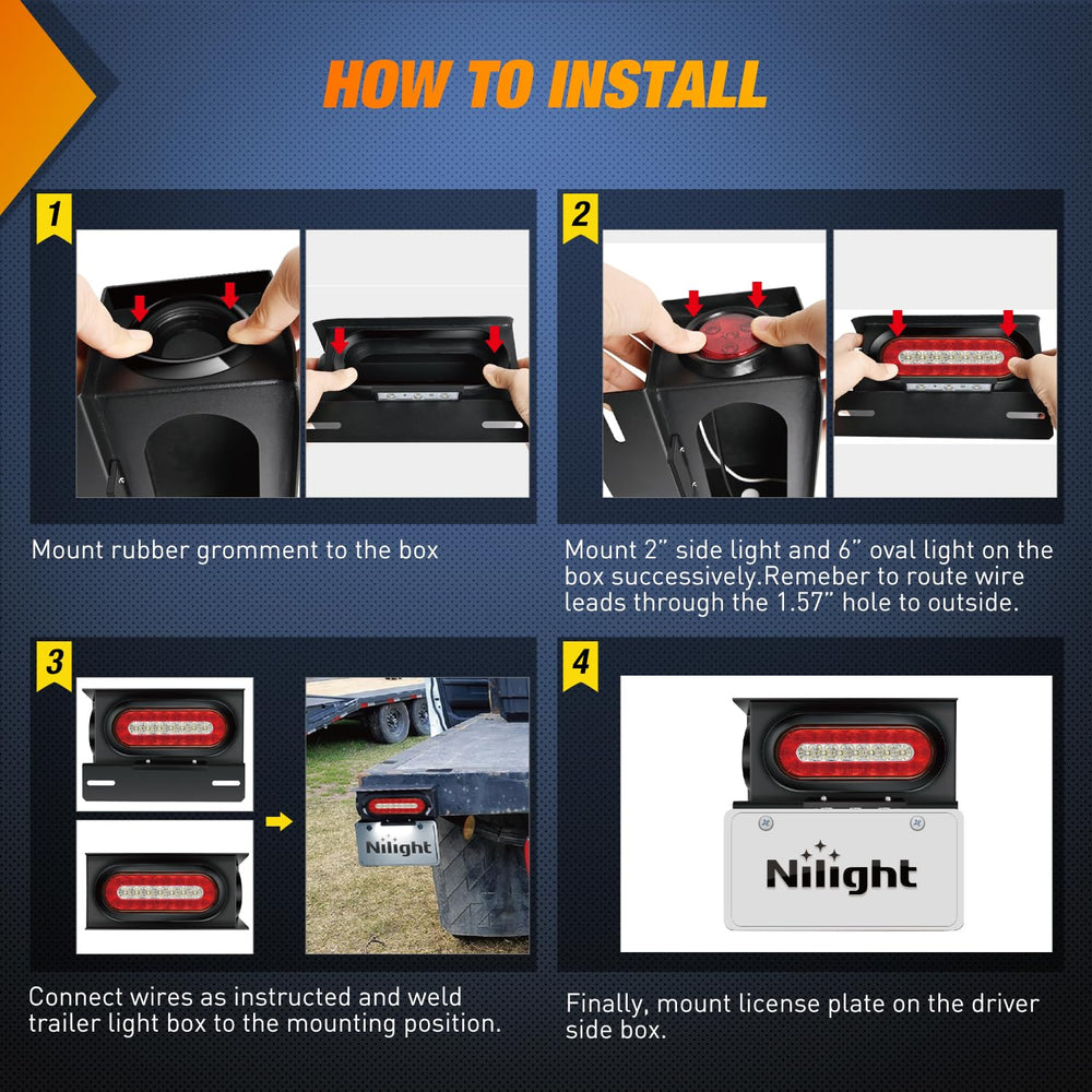 Nilight 3-LED license plate lamp close-up improving nighttime visibility