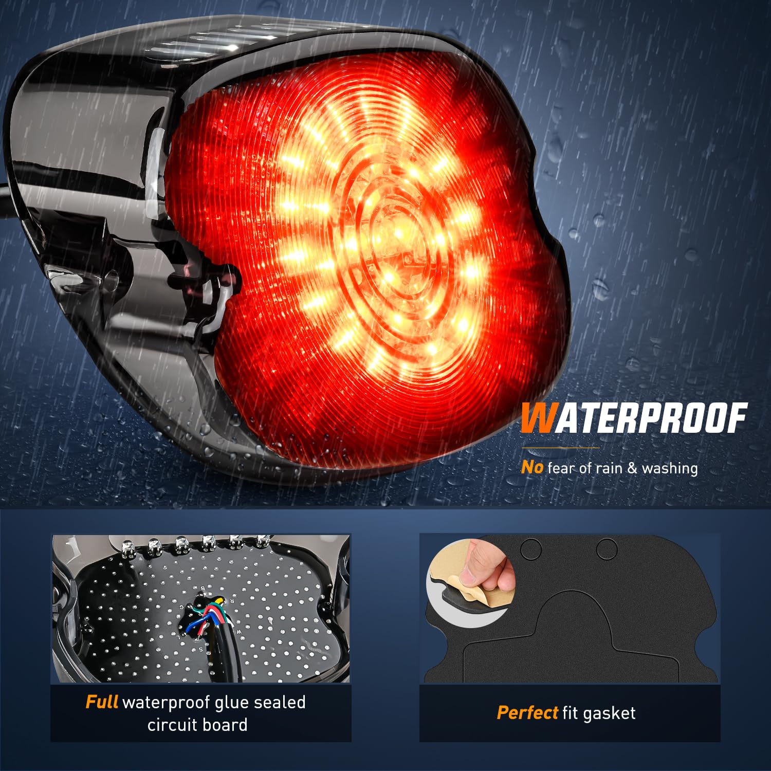 Nilight license plate light illuminated at night for clear plate visibility