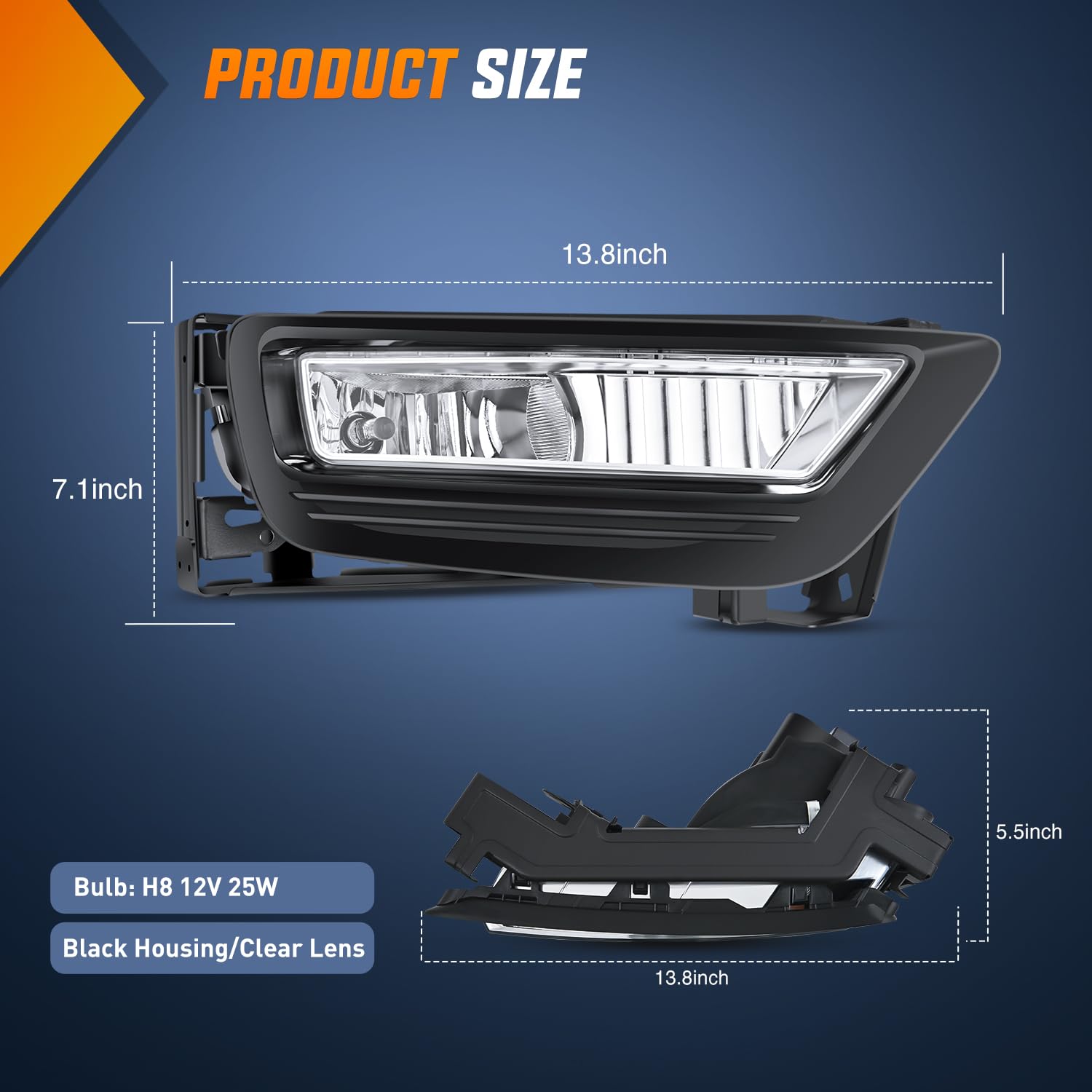 Nilight fog lights on sedan at night illustrating improved low-visibility driving safety