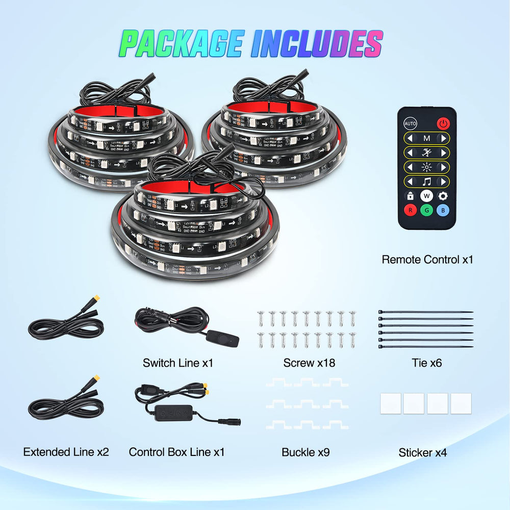 Nilight tailgate party scene with colorful LEDs creating ambiance