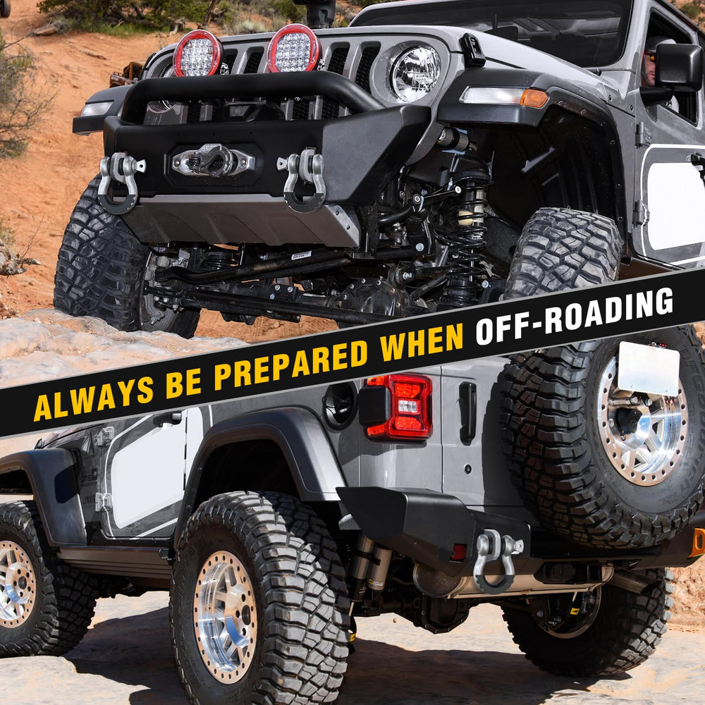 Nilight shackles on truck during off-road recovery showing reliable anchoring