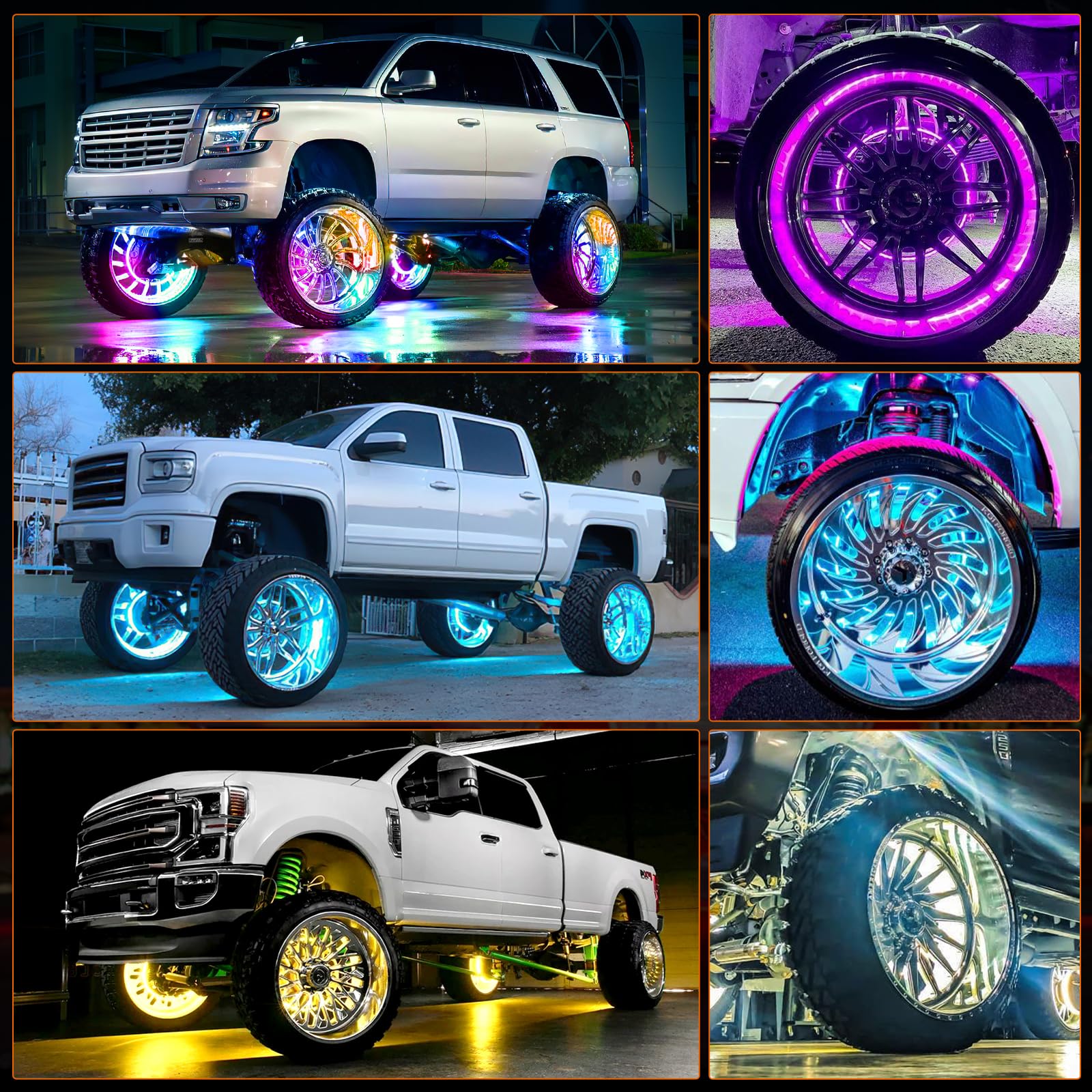 Nilight truck with RGB wheel rings in lifestyle setting for visual impact