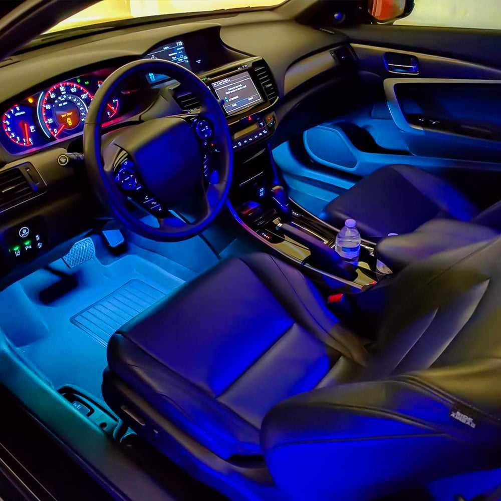 Nilight installed under dashboard providing ambient lighting benefit