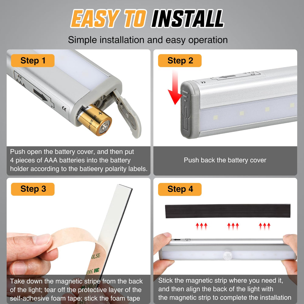 Nilight magnetic strip with adhesive for tool-free installation
