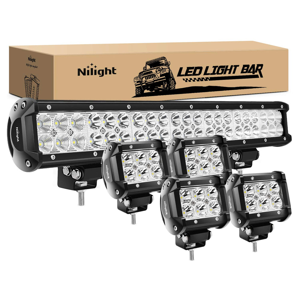 Nilight main bar front view showing beam alignment and improved road visibility