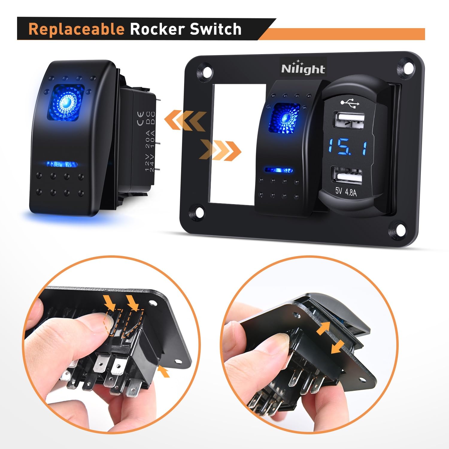 Nilight installed on boat console demonstrating waterproof use and convenience