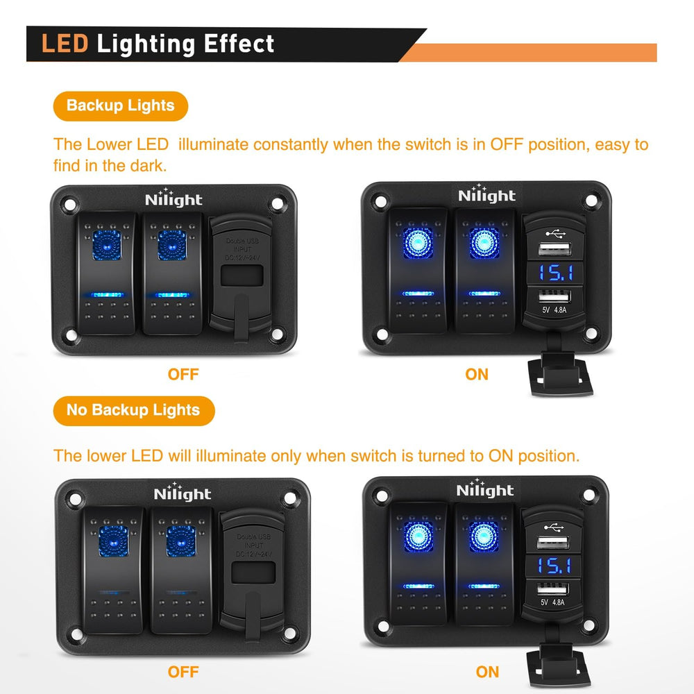 Nilight mounted in vehicle dash providing neat factory-like installation benefit