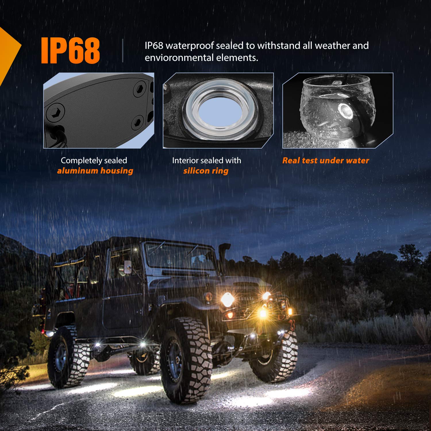 Nilight mounted in wheel well offering safer nighttime inspection lighting