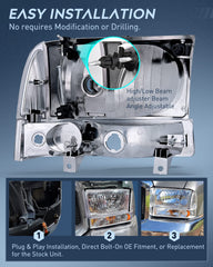 Nilight headlight installed on Ford Super Duty illustrating direct-fit benefit