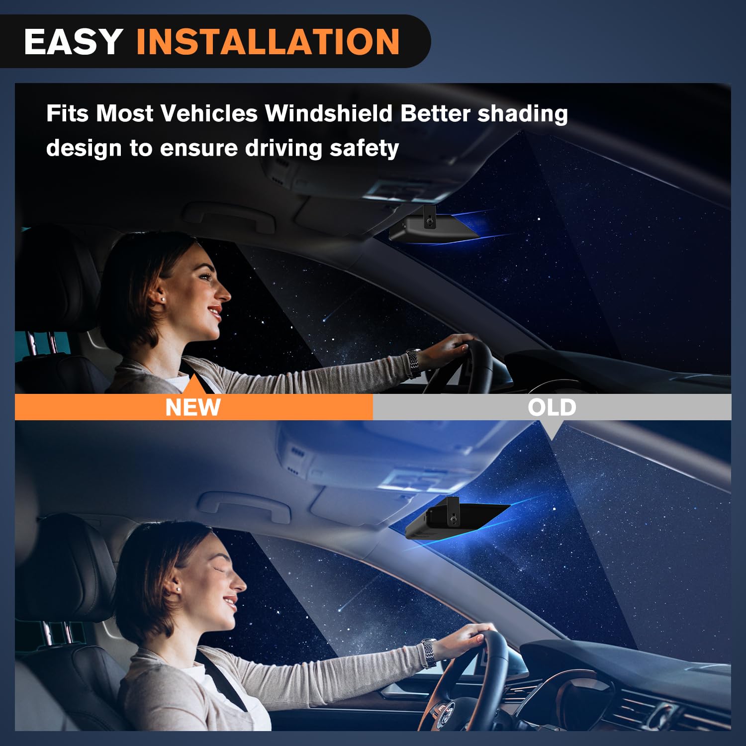 Nilight mounted on windshield illustrating exterior warning presence
