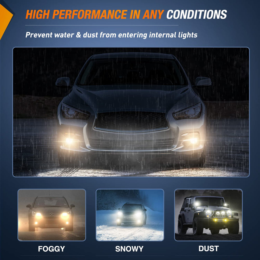 Nilight fog light installed on a Nissan Murano front bumper showing fitment and improved visibility