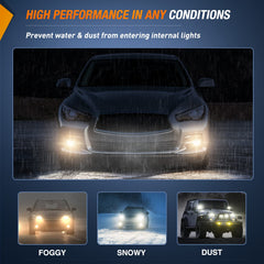 Nilight fog light installed on a Nissan Murano front bumper showing fitment and improved visibility
