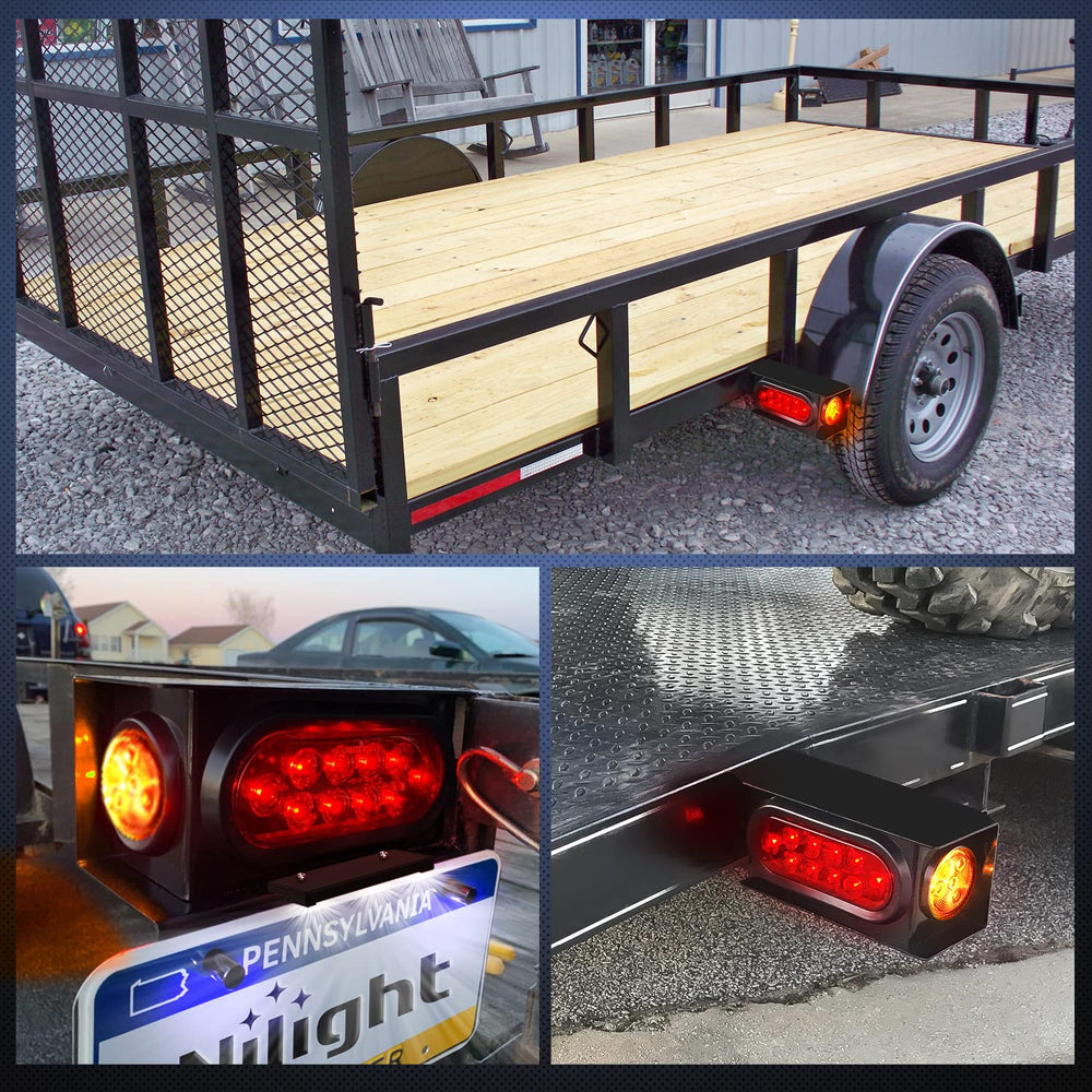Nilight light box welded to trailer frame illustrating robust fitment and weather resistance