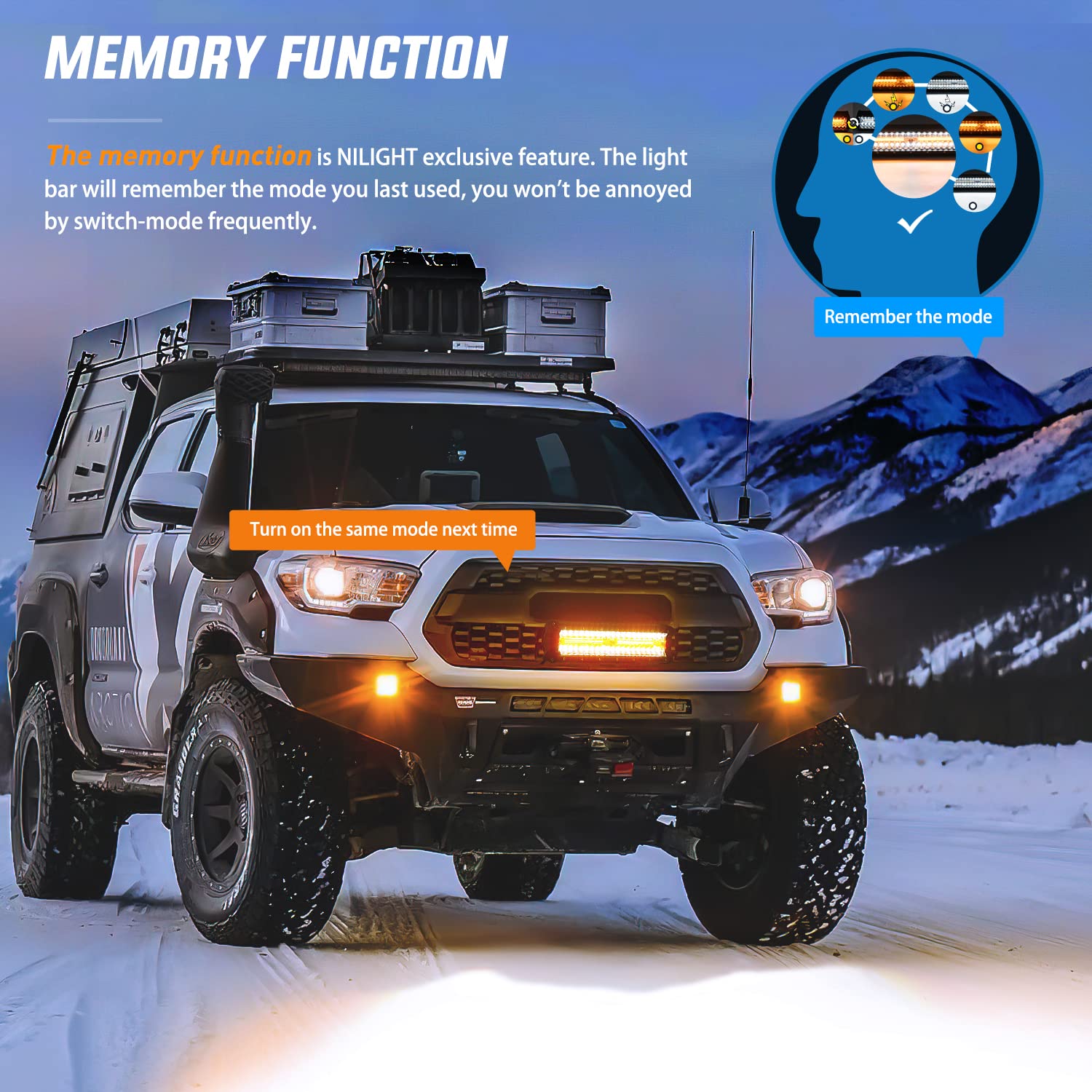 Nilight lights mounted on truck grille demonstrating improved front visibility