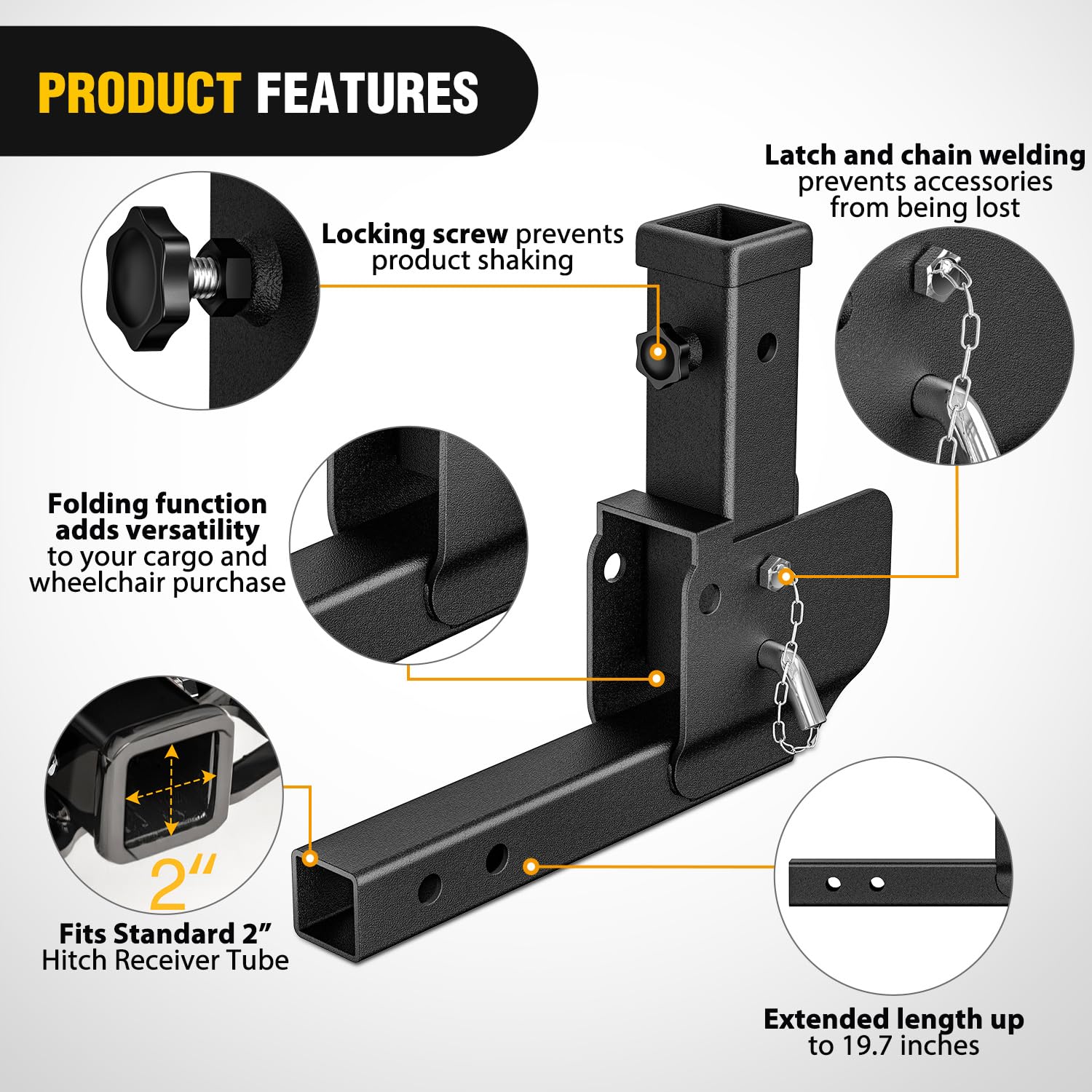 Nilight mounted with wheelchair carrier demonstrating secure fit