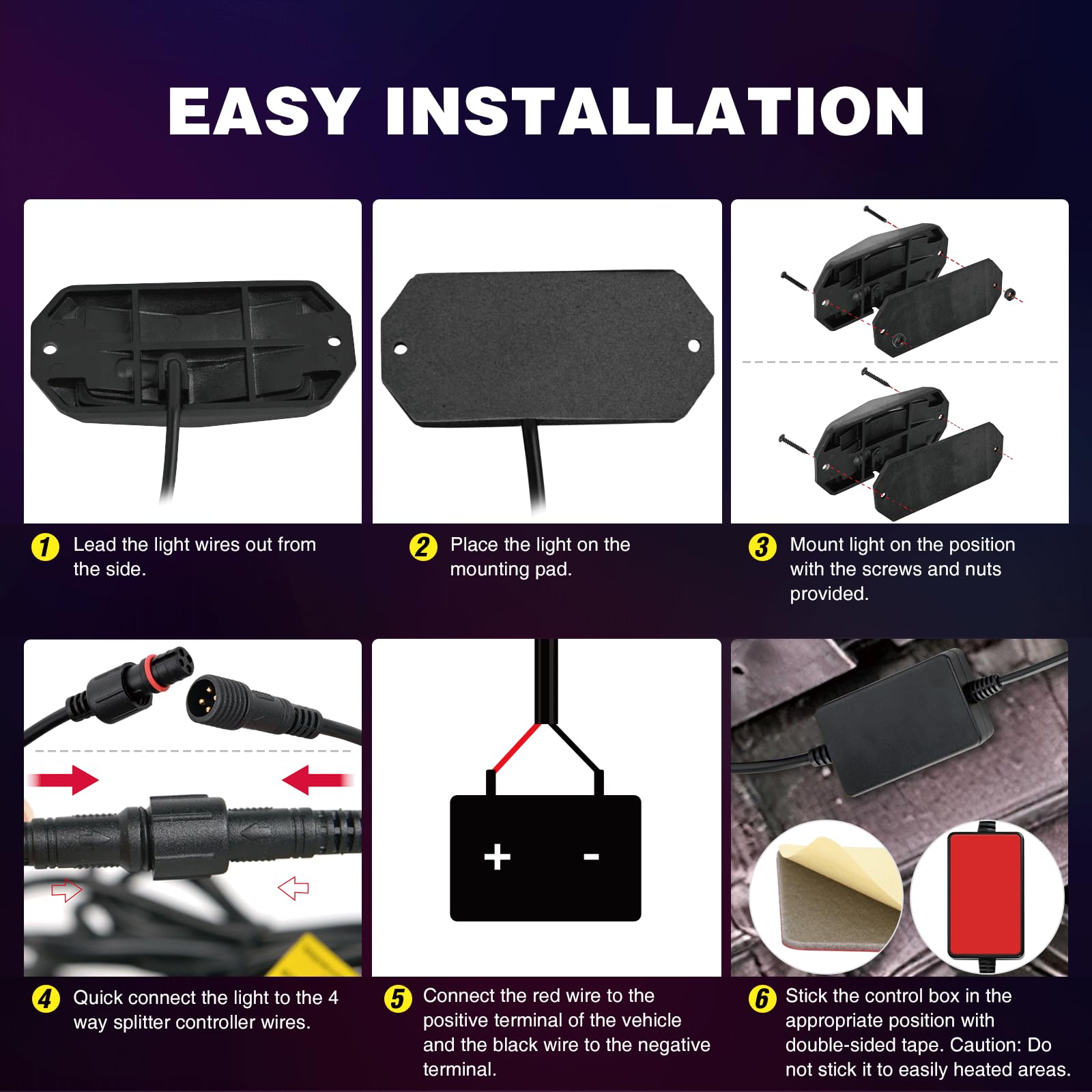 Nilight mounting hardware and foam pads for secure, vibration-resistant fit